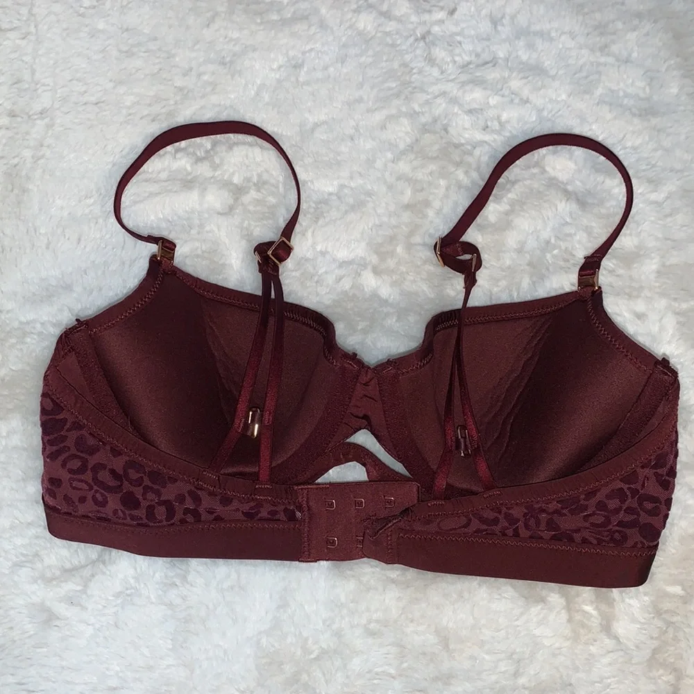 32B Aerie Real Power Balconette velvet cheetah leopard bra